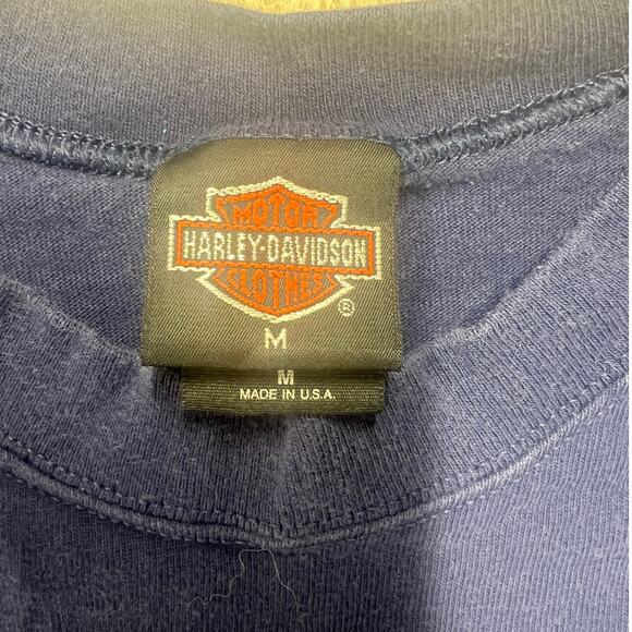 Vintage Harley Davidson Blue Single Stitch Tee Eagle Logo USA Made Medium - Picture 4 of 7